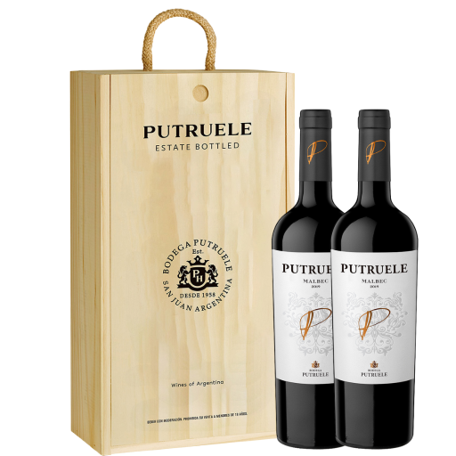 MALBEC PUTRUELE ESTUCHE DE MADERA X2 